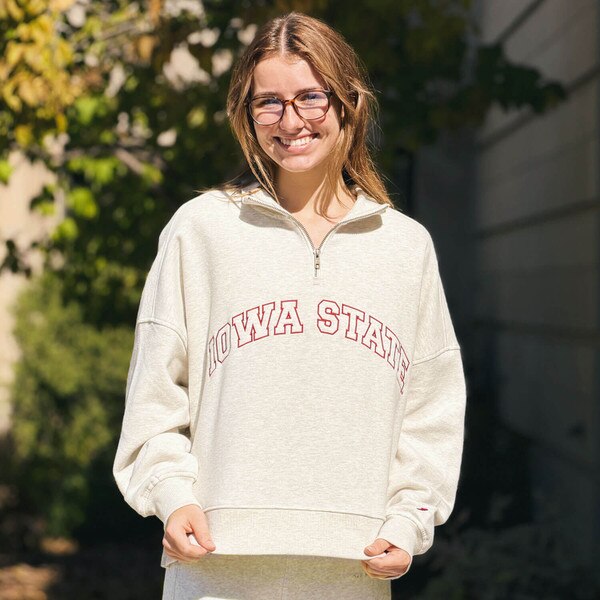 League Women's Iowa State Oatmeal 1/4 Zip